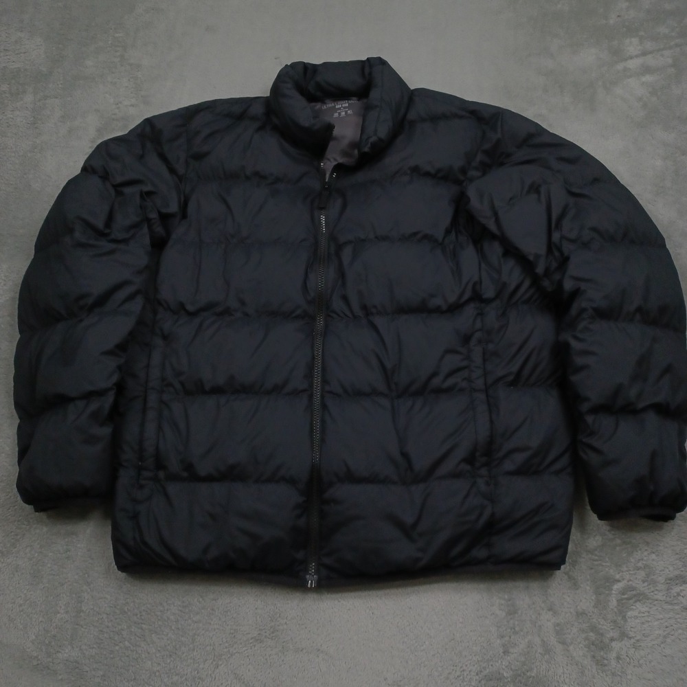 Uniqlo Jacket Mens XL Black Puffer Down Ultra Light Preppy Modern Full Zip